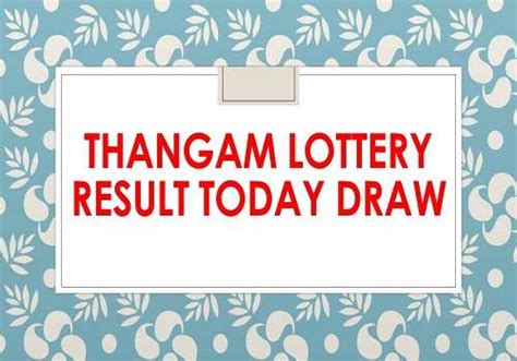 thangam 50 lottery result today live